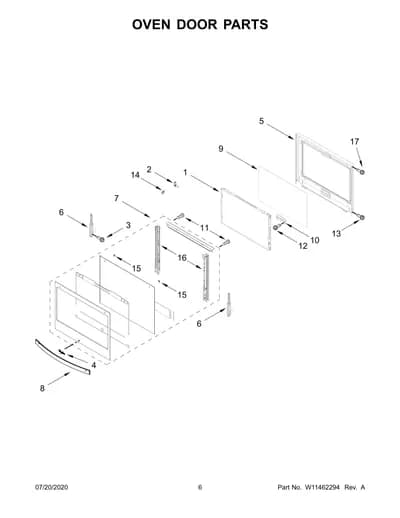 OVEN DOOR PARTS