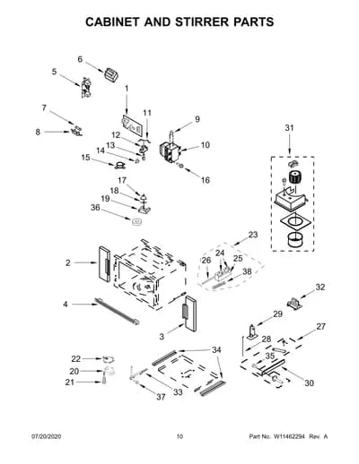 CABINET AND STIRRER PARTS