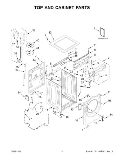 TOP AND CABINET PARTS