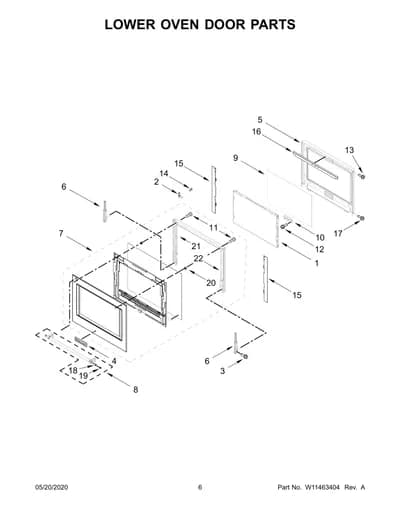 LOWER OVEN DOOR PARTS