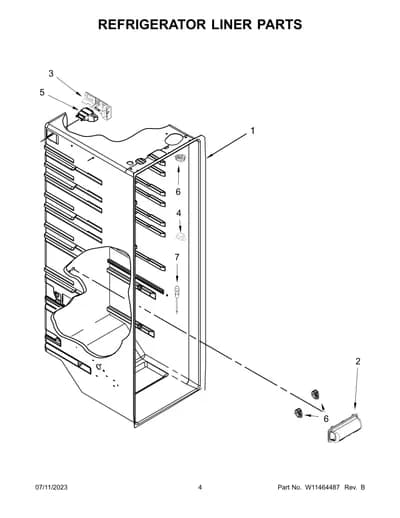 REFRIGERATOR LINER PARTS