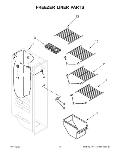FREEZER LINER PARTS