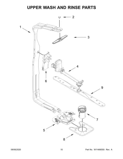 UPPER WASH AND RINSE PARTS