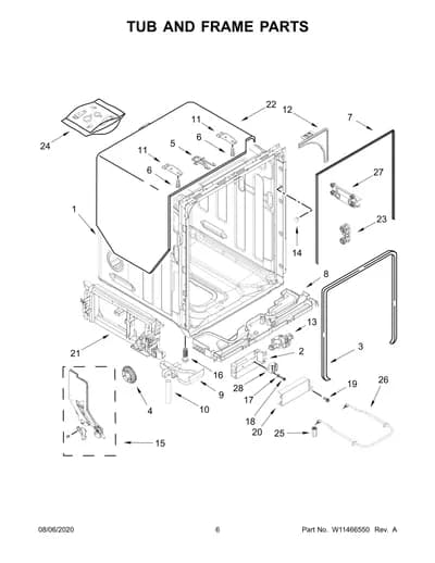 TUB AND FRAME PARTS
