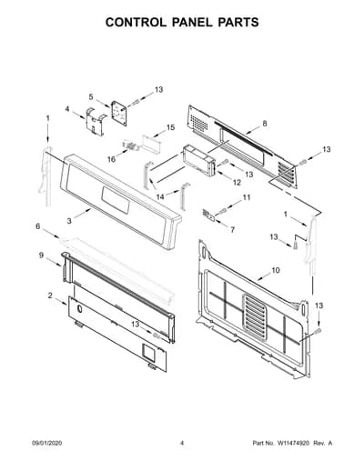 CONTROL PANEL PARTS