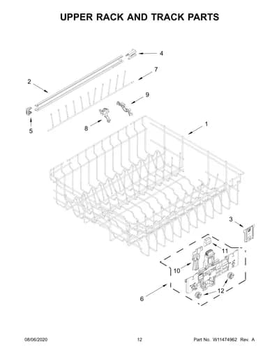UPPER RACK AND TRACK PARTS