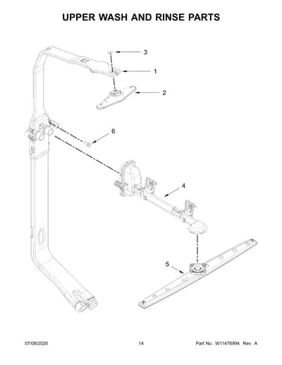 UPPER WASH AND RINSE PARTS
