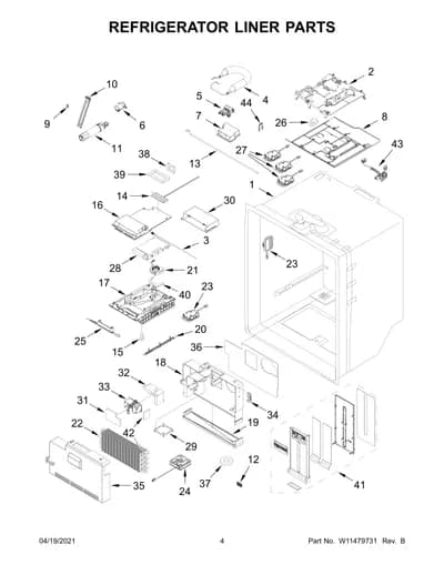 REFRIGERATOR LINER PARTS