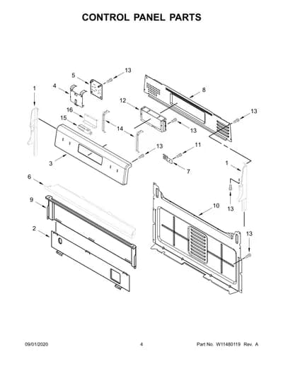 CONTROL PANEL PARTS