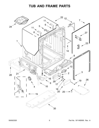 TUB AND FRAME PARTS