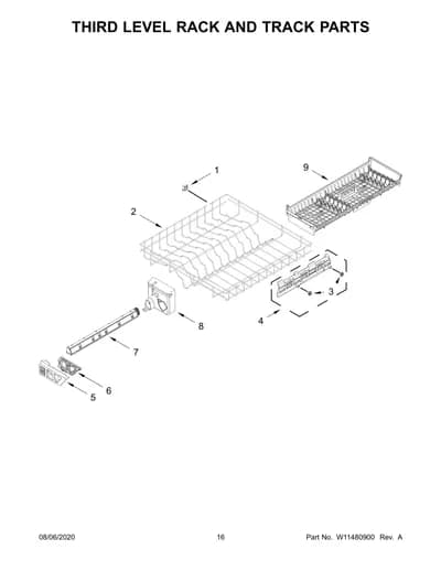 THIRD LEVEL RACK AND TRACK PARTS