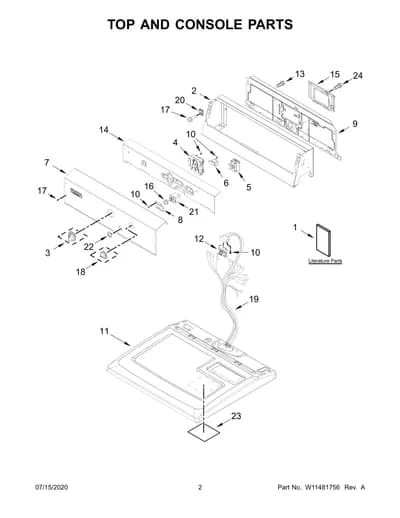 TOP AND CONSOLE PARTS