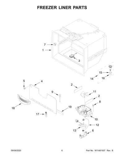FREEZER LINER PARTS