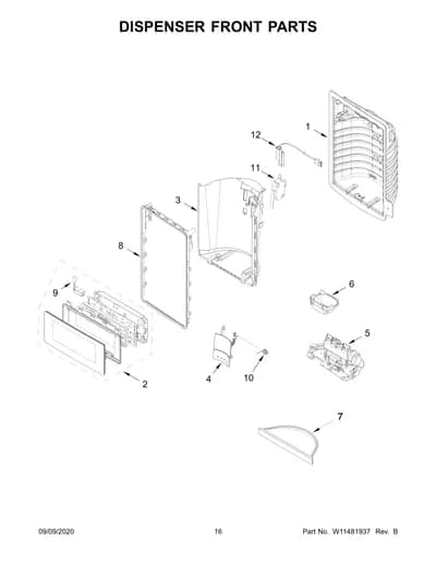 DISPENSER FRONT PARTS