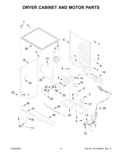 DRYER CABINET AND MOTOR PARTS