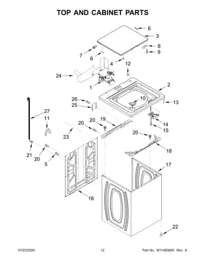 TOP AND CABINET PARTS