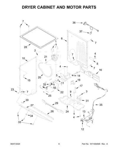 DRYER CABINET AND MOTOR PARTS