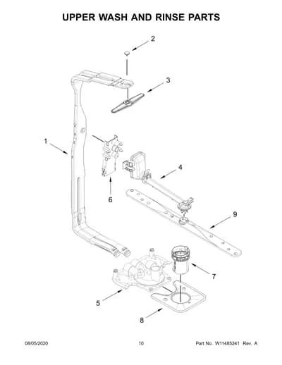 UPPER WASH AND RINSE PARTS