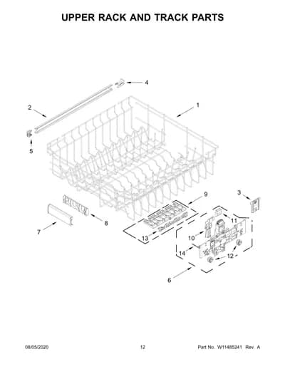 UPPER RACK AND TRACK PARTS