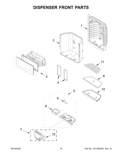 DISPENSER FRONT PARTS