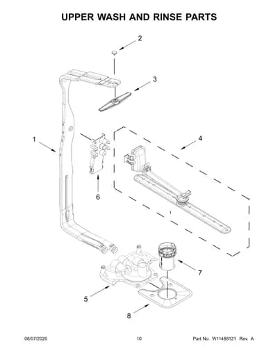 UPPER WASH AND RINSE PARTS