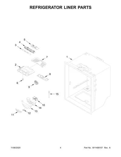 REFRIGERATOR LINER PARTS
