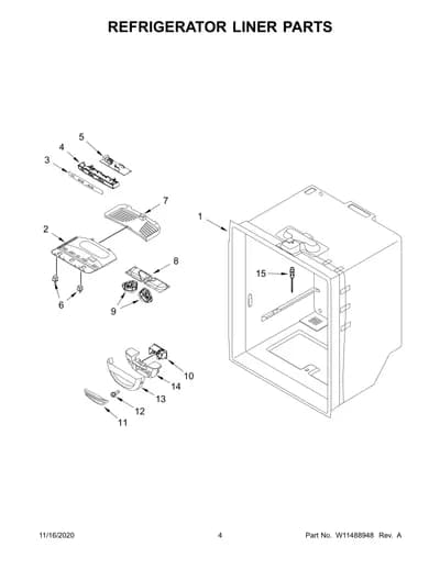 REFRIGERATOR LINER PARTS