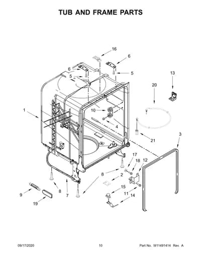 TUB AND FRAME PARTS
