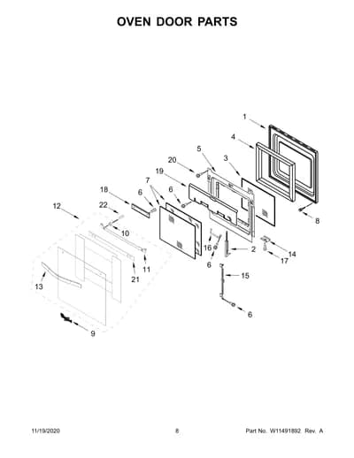 OVEN DOOR PARTS