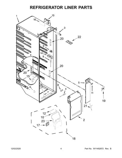 REFRIGERATOR LINER PARTS