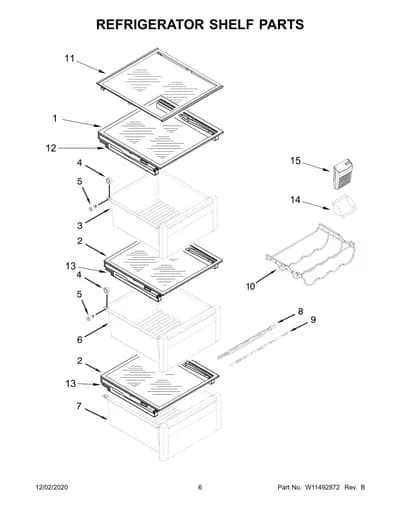 REFRIGERATOR SHELF PARTS