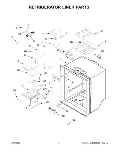REFRIGERATOR LINER PARTS