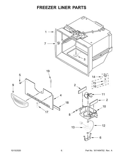 FREEZER LINER PARTS