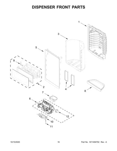 DISPENSER FRONT PARTS