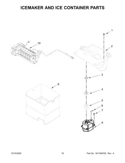 ICEMAKER AND ICE CONTAINER PARTS