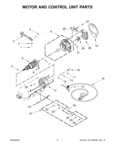 MOTOR AND CONTROL UNIT PARTS