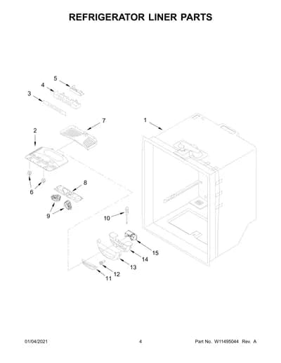 REFRIGERATOR LINER PARTS