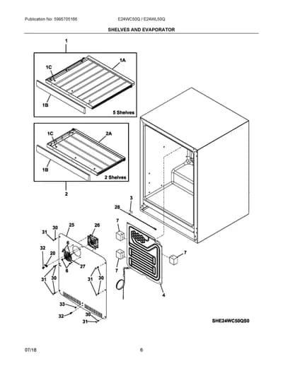 SHELVES AND EVAPORATOR