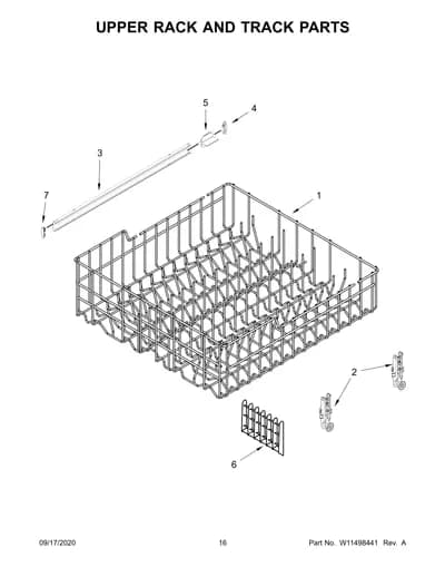 UPPER RACK AND TRACK PARTS