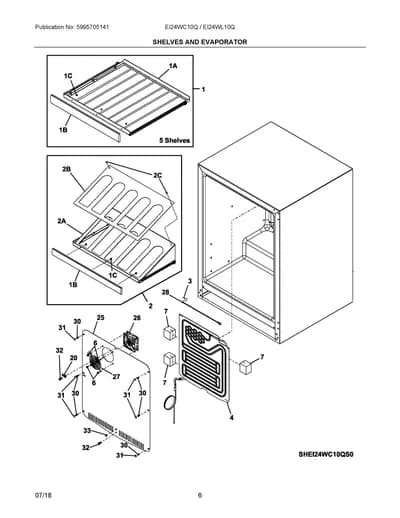 SHELVES AND EVAPORATOR
