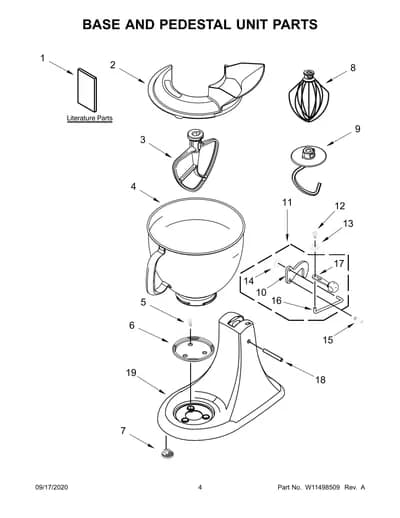 BASE AND PEDESTAL UNIT PARTS