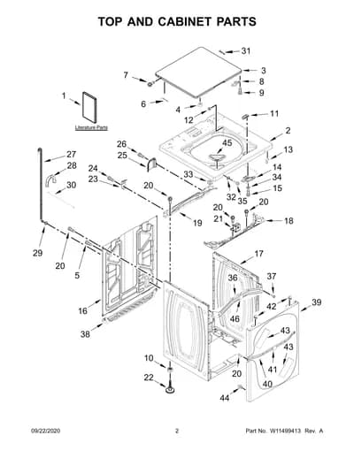 TOP AND CABINET PARTS
