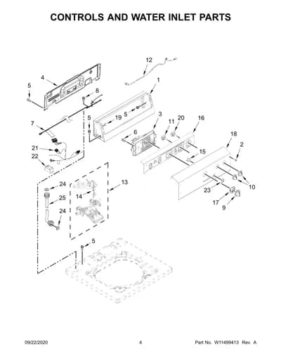 CONTROLS AND WATER INLET PARTS