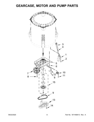 GEARCASE, MOTOR AND PUMP PARTS