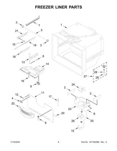 FREEZER LINER PARTS