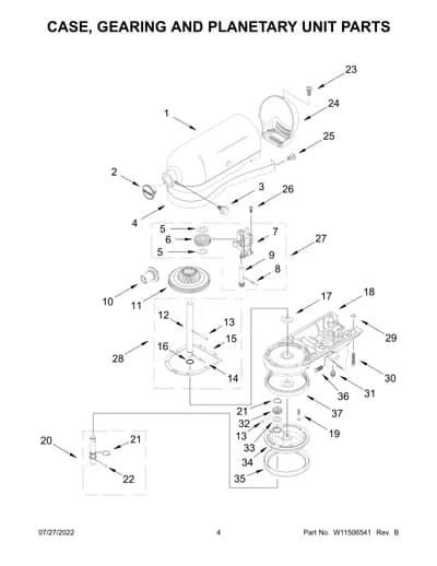 CASE, GEARING AND PLANETARY UNIT PARTS