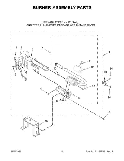 BURNER ASSEMBLY PARTS