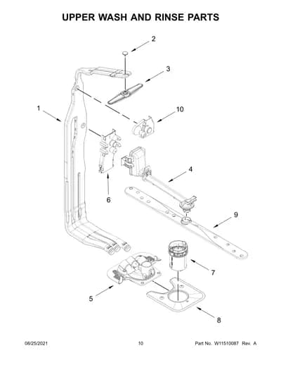 UPPER WASH AND RINSE PARTS
