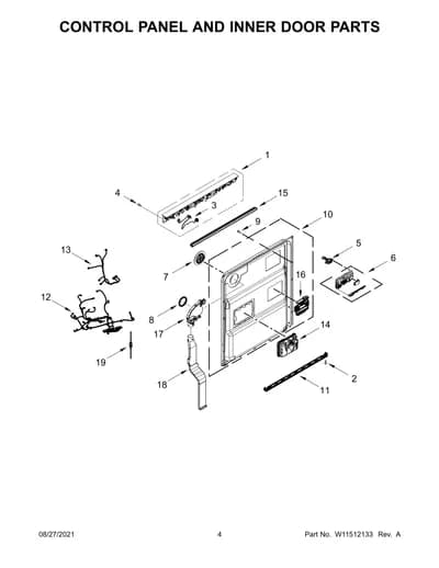 CONTROL PANEL AND INNER DOOR PARTS