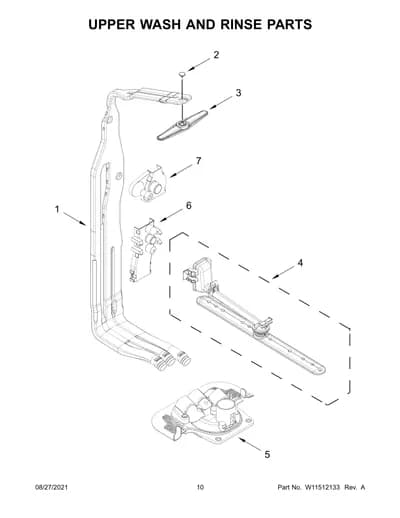 UPPER WASH AND RINSE PARTS